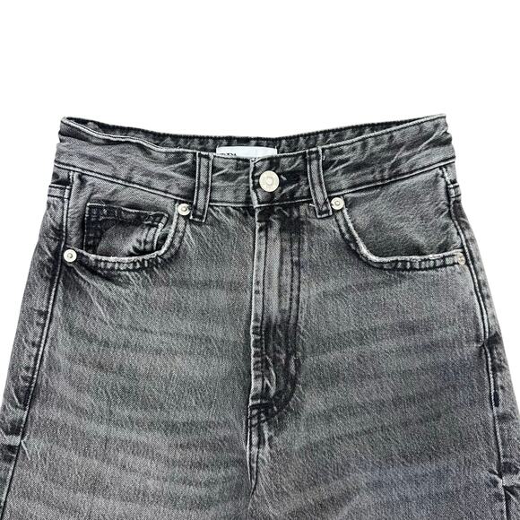 Zara Wide Leg High Rise Denim Jeans in Gray Washed - Picture 6 of 15